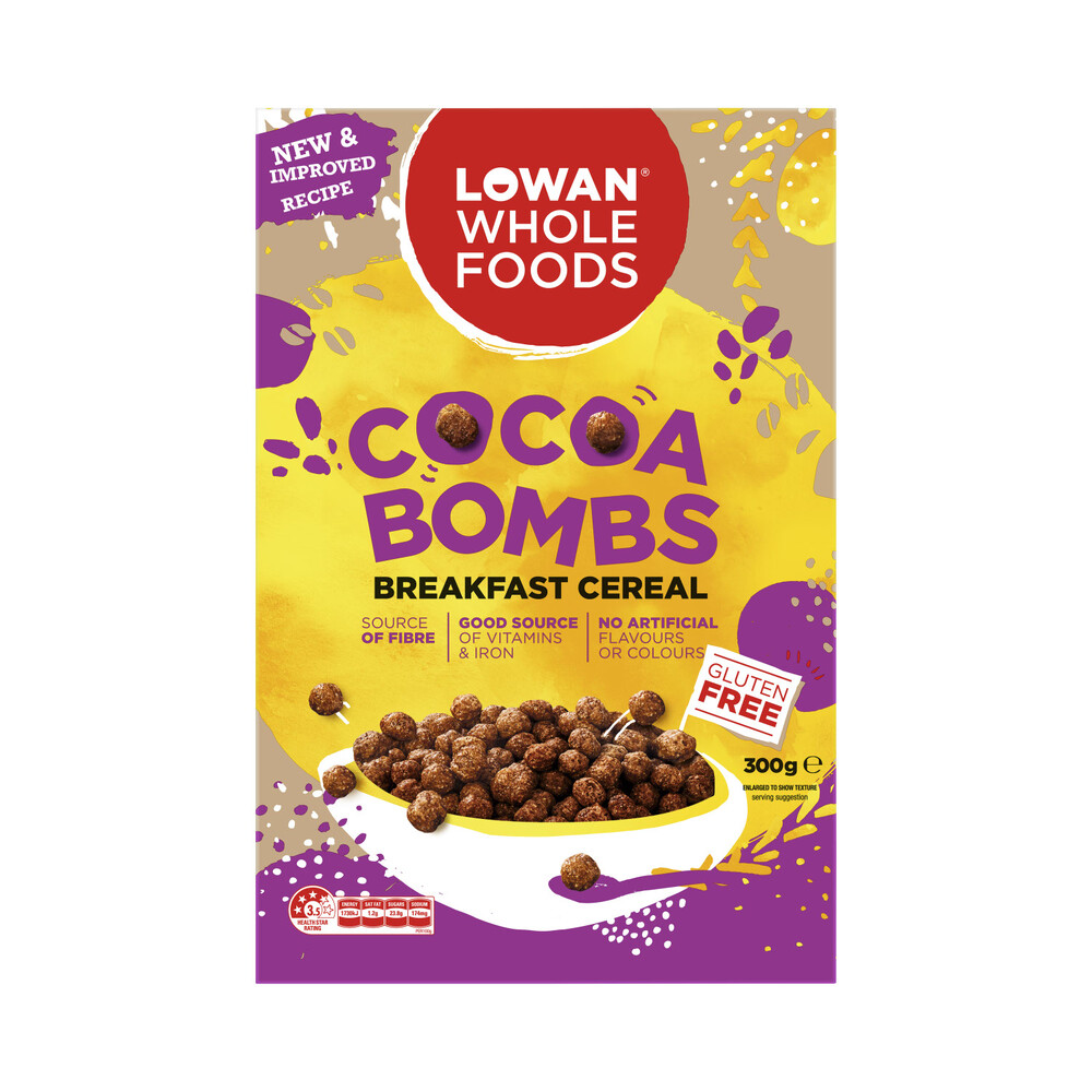 Lowan Cocoa Bombs Gluten Free Cereal 300g / 350g-image